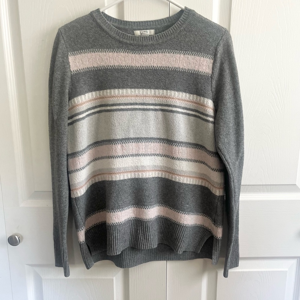 Croft & Batrow Gray Stripe Sweater Small